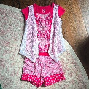Wonder Nation Vibrant Pink Top and Short Set